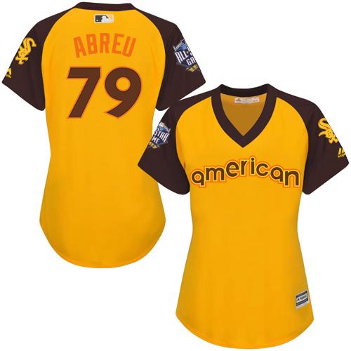 White Sox #79 Jose Abreu Gold 2016 All-Star American League Women's Stitched MLB Jersey - Click Image to Close